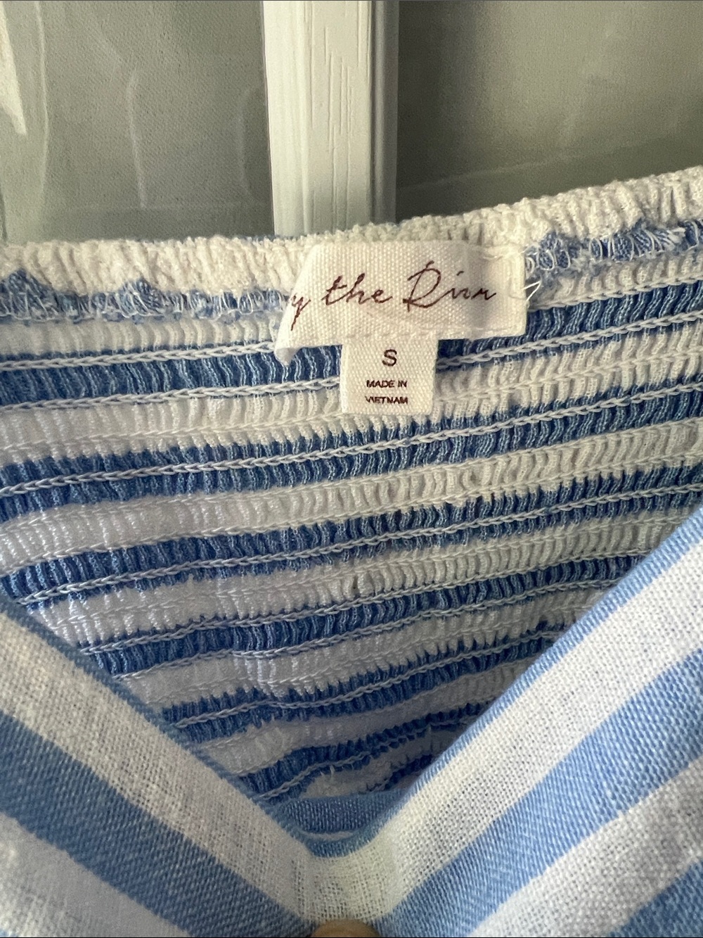 Anthropologie By The River Tiered Blue White Striped Tiered Sundress S EUC - Picture 4 of 8